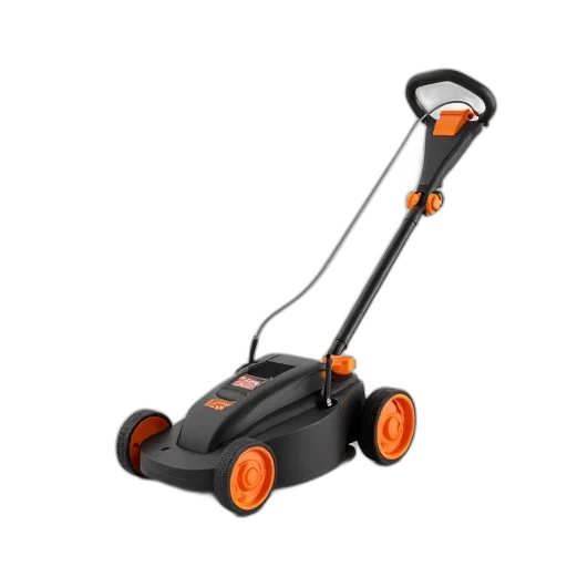 robot, weapon, staff, car, 3d render, black, orange, cordless transparent PNG cut-out