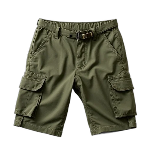 earth tones, green, pair, olive, cargo, shorts, multiple, pockets transparent PNG cut-out