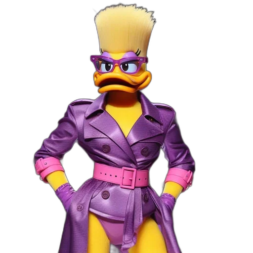 jacket, animal, 3d render, concept art, cartoon, vaporwave, ducktales, character transparent PNG cut-out