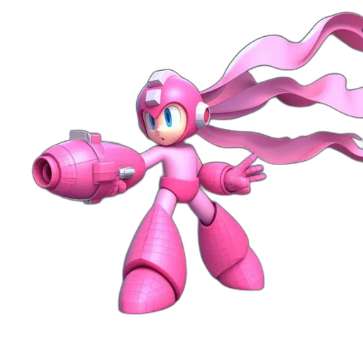 weapon, robot, staff, 3d render, concept art, vaporwave, pixel art, pastel transparent PNG cut-out