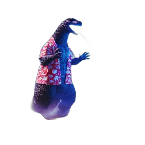 creature, animal, dragon, jacket, vaporwave, concept art, 3d render, godzilla-like transparent PNG cut-out