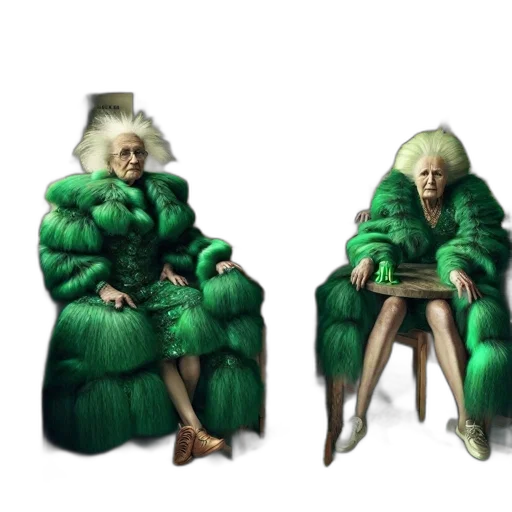 jacket, furniture, concept art, 3d render, photorealistic, fantasy art, snow, green transparent PNG cut-out
