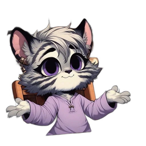 staff, jacket, concept art, cartoon, 3d render, pixel art, animated, cat-like transparent PNG cut-out