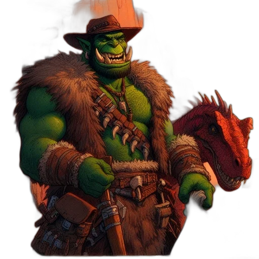 staff, hat, weapon, concept art, fantasy art, comic book art, 3d render, green transparent PNG cut-out