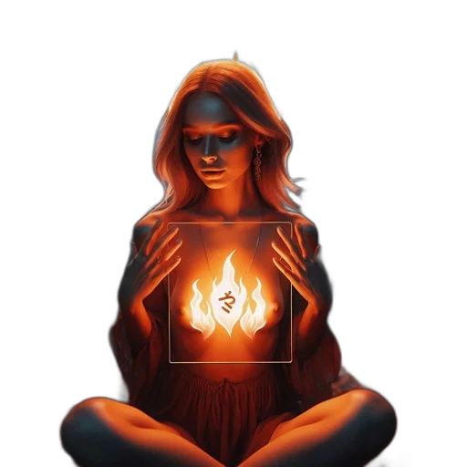 jewelry, concept art, fantasy art, comic book art, pixel art, fire, neon lights, ethereal transparent PNG cut-out