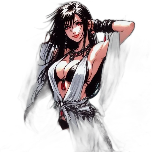 dress, fantasy art, concept art, comic book art, anime, monochrome, dark, animated transparent PNG cut-out