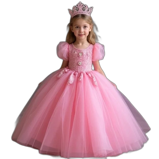 dress, crown, photorealistic, 3d render transparent PNG cut-out