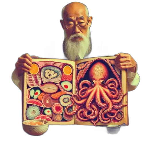 food, creature, animal, robot, concept art, fantasy art, pixel art, underwater transparent PNG cut-out