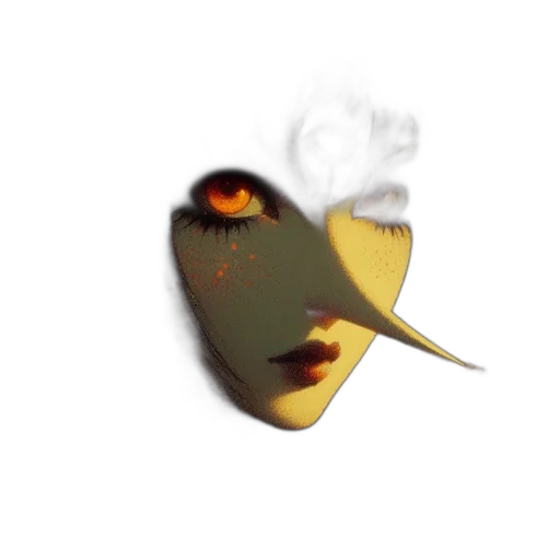 mask, face, staff, hat, photorealistic, 3d render, concept art, vaporwave transparent PNG cut-out