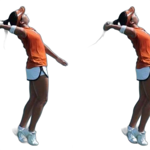 staff, 3d render, concept art, tennis, player, orange, shirt, white transparent PNG cut-out