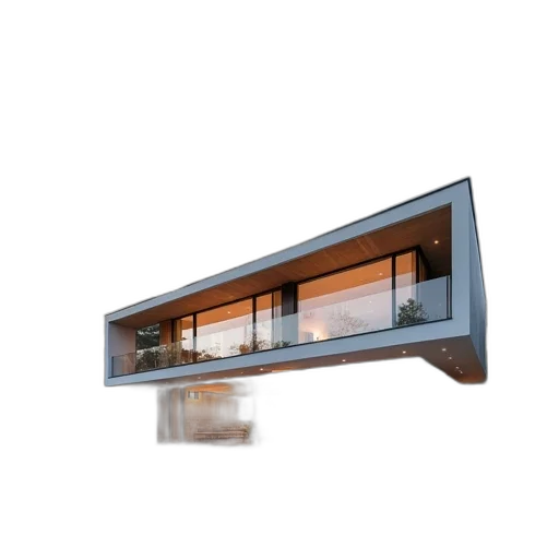 building, furniture, umbrella, staff, 3d render, photorealistic, concept art, modern transparent PNG cut-out