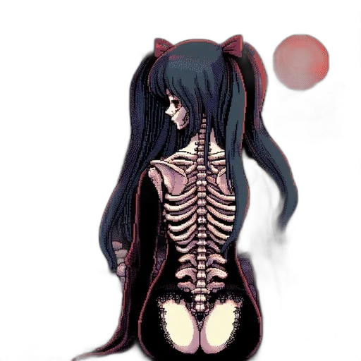 dress, creature, mask, concept art, anime, pixel art, fantasy art, dark transparent PNG cut-out