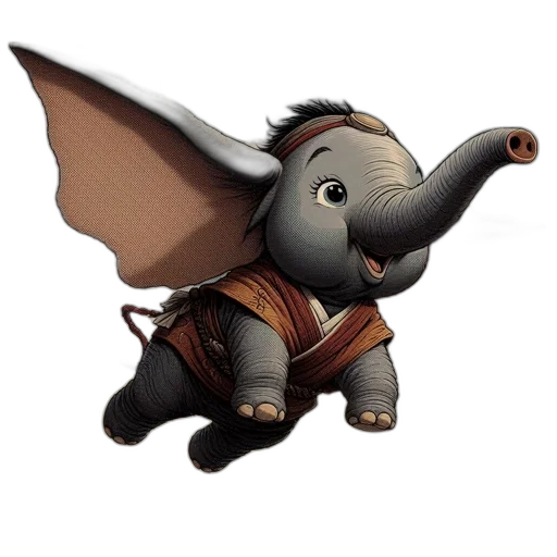 dragon, animal, concept art, fantasy art, 3d render, elephant, wings, flies transparent PNG cut-out