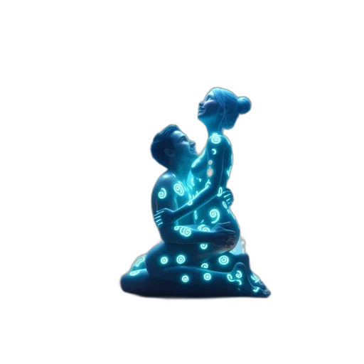 jewelry, crown, robot, staff, 3d render, concept art, vaporwave, neon lights transparent PNG cut-out