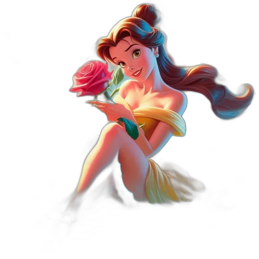 flower, dress, crown, concept art, fantasy art, 3d render, pixel art, underwater transparent PNG cut-out