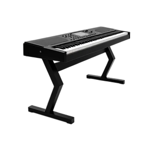 furniture, 3d render, concept art, black, yamaha, keyboard, sleek, design transparent PNG cut-out