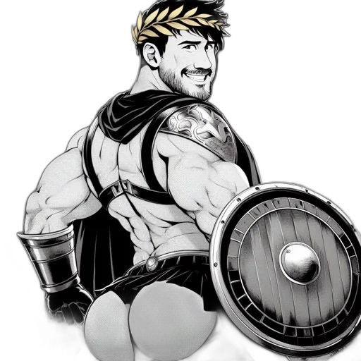 weapon, cartoon, anime, concept art, comic book art, athletic, figure, likely transparent PNG cut-out