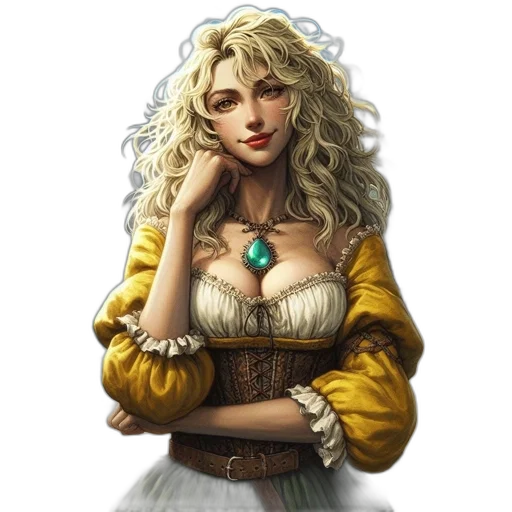jewelry, staff, dress, face, fantasy art, concept art, pixel art, comic book art transparent PNG cut-out