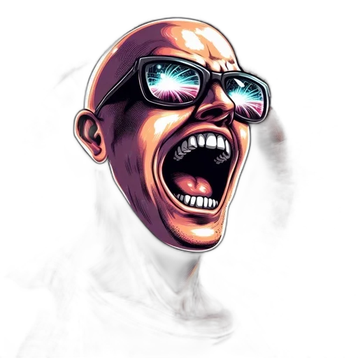face, comic book art, photorealistic, concept art, 3d render, animated, figure, bald transparent PNG cut-out