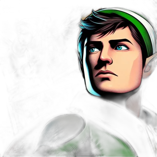 face, comic book art, 3d render, photorealistic, concept art, green, illustrated, scene transparent PNG cut-out