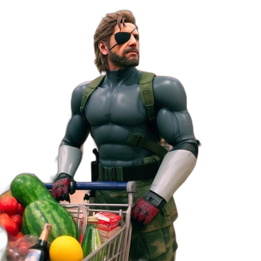 food, weapon, jacket, 3d render, concept art, pixel art, comic book art, green transparent PNG cut-out