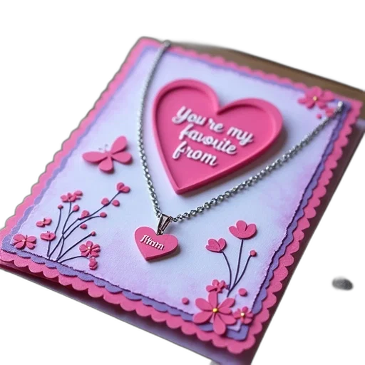 jewelry, 3d render, photorealistic, handmade, card, purple, pink, color transparent PNG cut-out