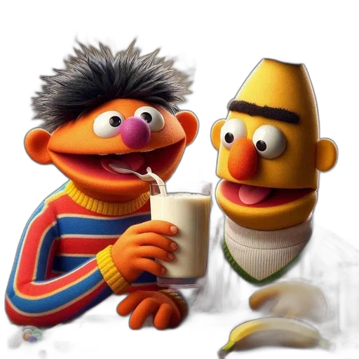 concept art, 3d render, photorealistic, cartoon, sesame, street, scene, iconic transparent PNG cut-out
