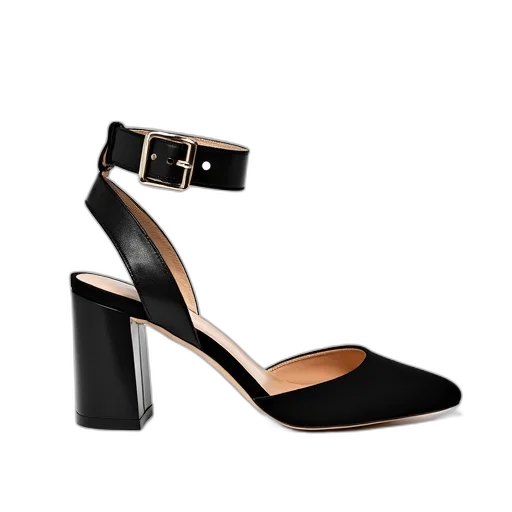 shoes, pair, black, beige, sandals, pointed, toe, curved transparent PNG cut-out