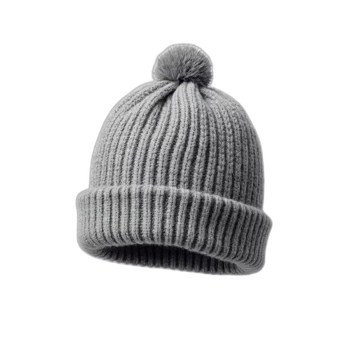 hat, crown, 3d render, monochrome, gray, knitted, beanie, textured transparent PNG cut-out