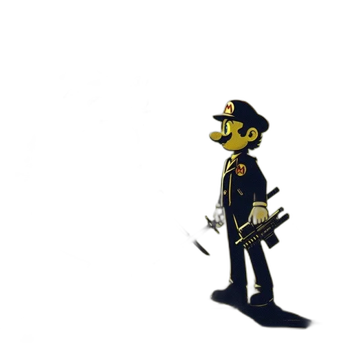 staff, mask, weapon, robot, concept art, pixel art, cartoon, 3d render transparent PNG cut-out