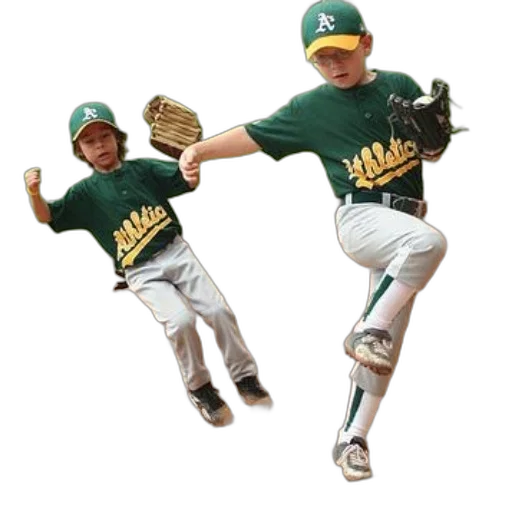 two, young, boys, playing, baseball, athletics transparent PNG cut-out