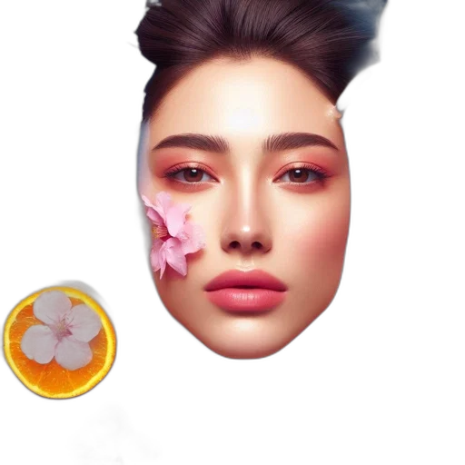 face, jewelry, mask, flower, photorealistic, oil painting, 3d render, concept art transparent PNG cut-out