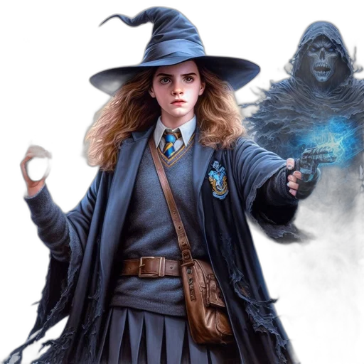 staff, concept art, fantasy art, comic book art, photorealistic, dark, young, woman transparent PNG cut-out
