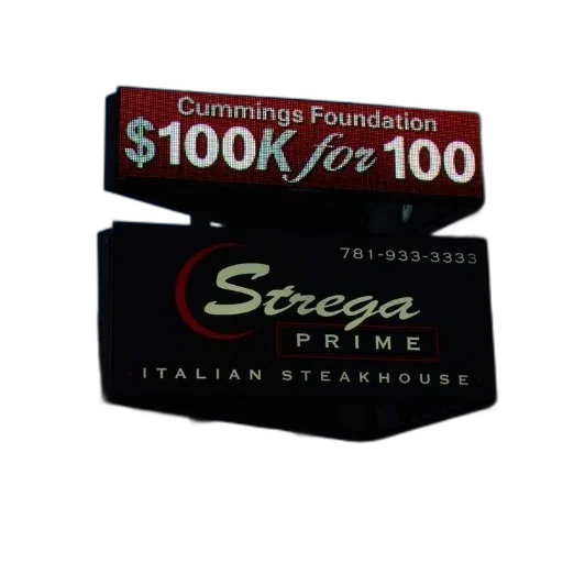 3d render, digital, sign, strega, prime, italian, steakhouse, advertisement transparent PNG cut-out