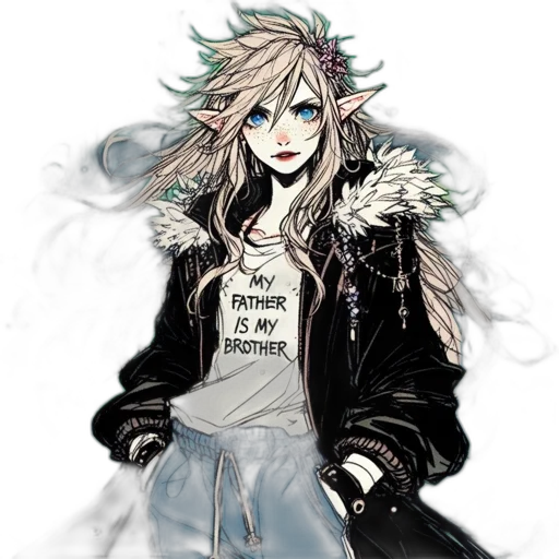 jacket, staff, creature, pixel art, concept art, fantasy art, anime, monochrome transparent PNG cut-out
