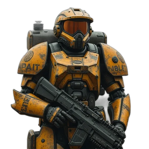 robot, weapon, concept art, 3d render transparent PNG cut-out
