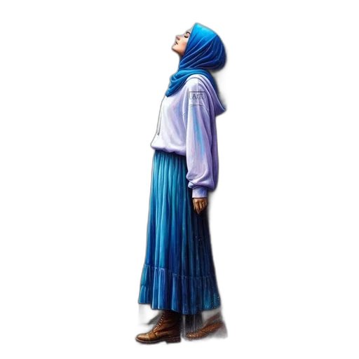 dress, jacket, staff, hat, concept art, 3d render, pixel art, snow transparent PNG cut-out