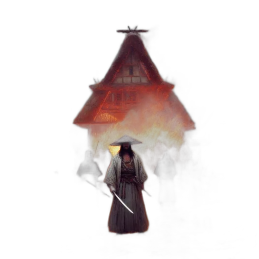 sword, umbrella, staff, concept art, fantasy art, watercolor, pixel art, fog transparent PNG cut-out