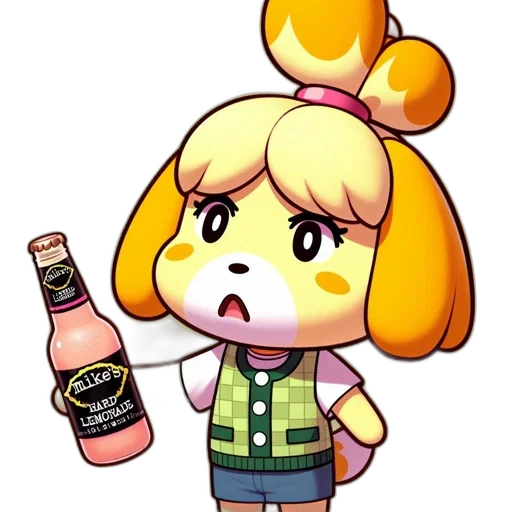 bottle, animal, staff, food, pixel art, concept art, cartoon, watercolor transparent PNG cut-out