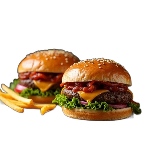 food, photorealistic, 3d render, two transparent PNG cut-out