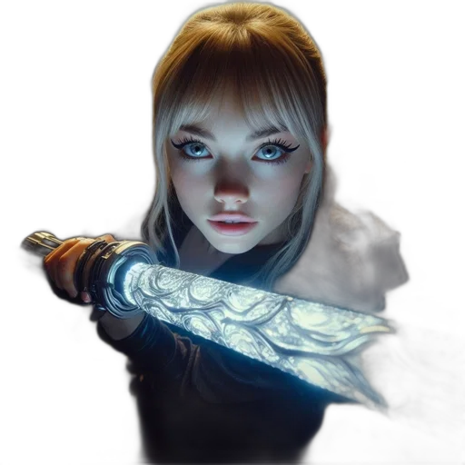 sword, face, weapon, staff, fantasy art, photorealistic, concept art, comic book art transparent PNG cut-out