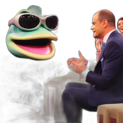 creature, robot, studio, suited, man, converses, animated, frog transparent PNG cut-out