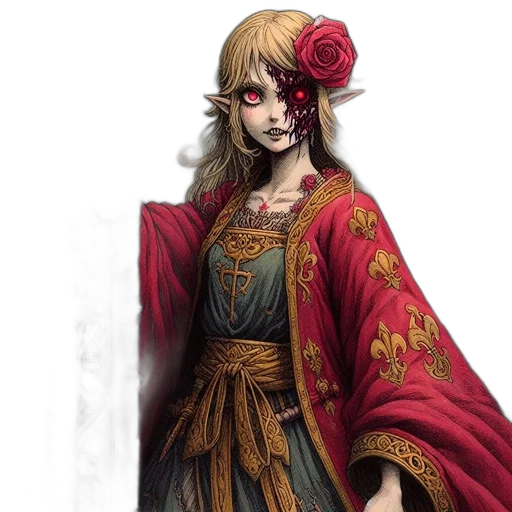 mask, staff, dress, face, concept art, fantasy art, anime, photorealistic transparent PNG cut-out