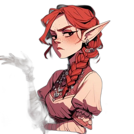 staff, fantasy art, concept art, pixel art, watercolor, red, dark, earth tones transparent PNG cut-out