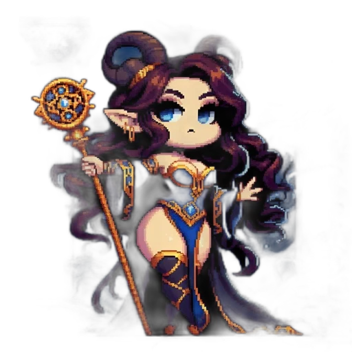 staff, fantasy art, concept art, pixel art, cartoon, pixel, art, elf transparent PNG cut-out