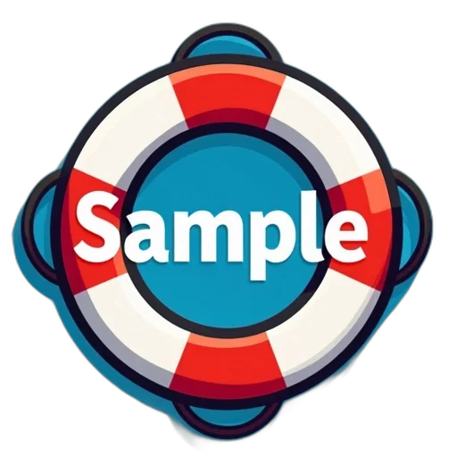 3d render, stylized, image, featuring, large, red, white, lifebuoy transparent PNG cut-out
