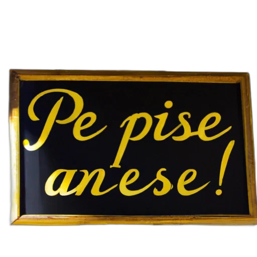 image, displays, framed, signboard, golden, border, featuring, pise transparent PNG cut-out