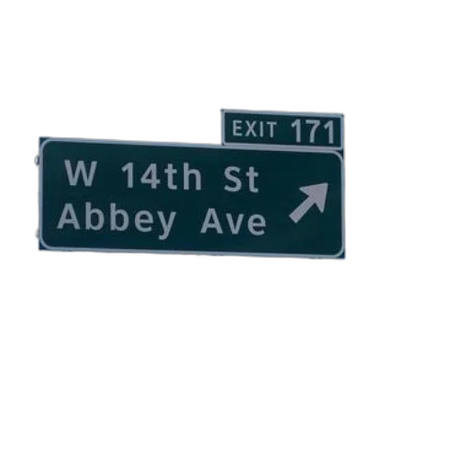 city street, green, road, sign, white, text, indicating, 14th transparent PNG cut-out