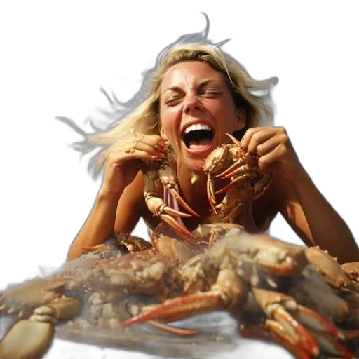creature, food, animal, photorealistic, underwater, woman, pink, tank transparent PNG cut-out
