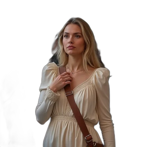 dress, jacket, staff, jewelry transparent PNG cut-out